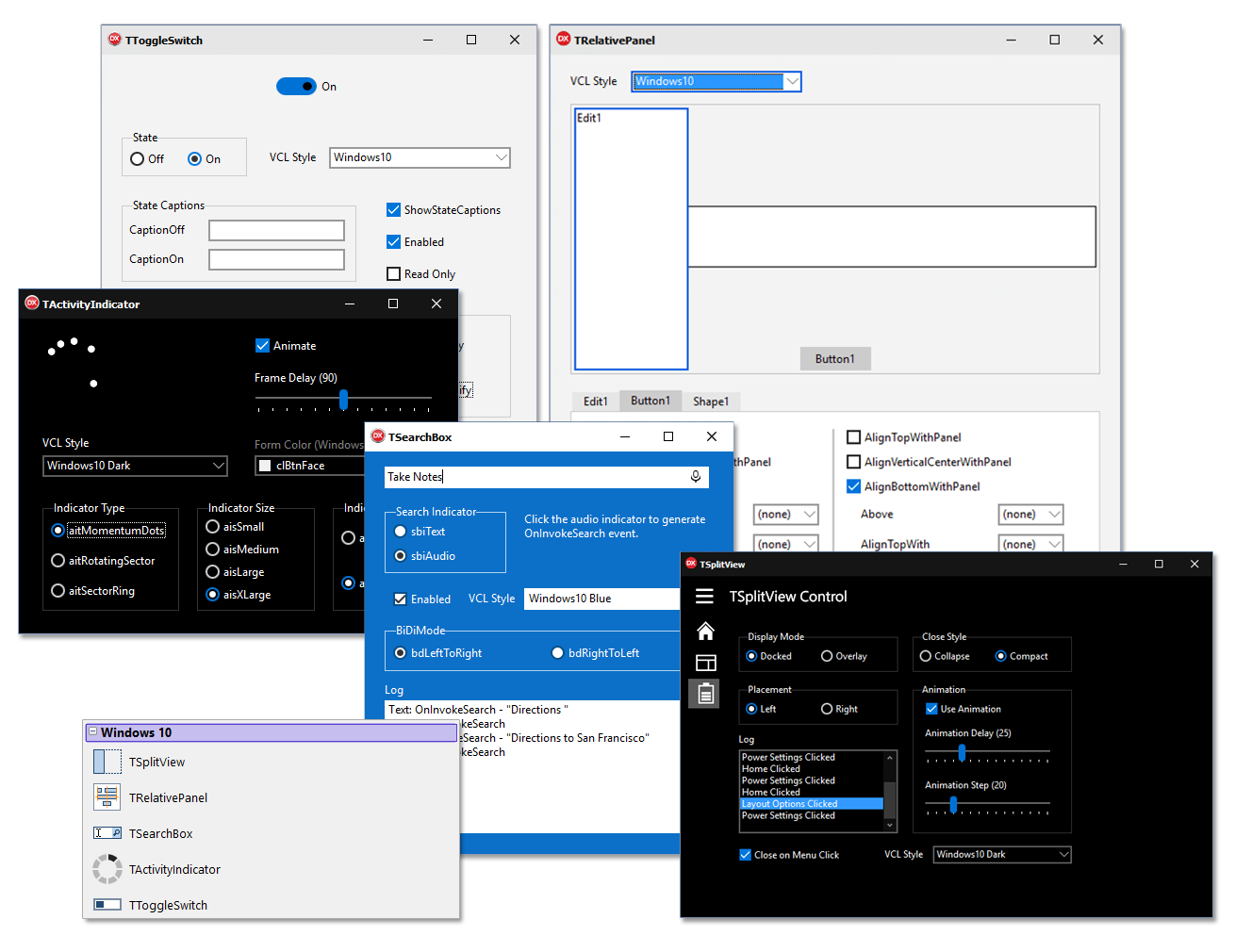 最新のWindows 10コントロールを利用可能